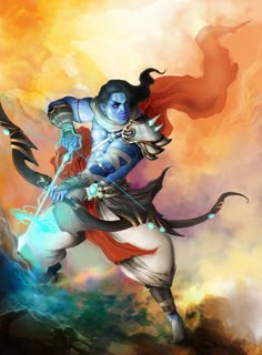 the avatar of lord rama is depicted in this digital painting