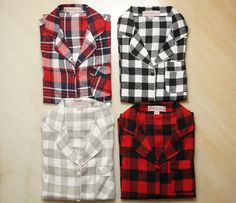 Our Plaid / Flannel Shirt will make you feel cuddled and are perfect for all-around year around use and even more perfect for winter wedding getting ready mornings! DETAILS: - Full Sleeves Sleep-Shirt (above the knee length) - Comes with a cute Peter Pan collar - One pocket for convenience on the shirt -Tightly woven flannel, minimal shrinkage wash cool, hang to dry. -Double-brushed flannel for ultimate softness 100% cotton. -Over 8 prints to choose from, please refer to listing pictures. HOW TO Ready Outfits, Wedding Getting Ready, Flannel Pjs, Flannel Robe, Bridesmaid Pajama Set, Holiday Photoshoot, Bridesmaid Pyjamas, Oversized Shirts, Plaid Shirts