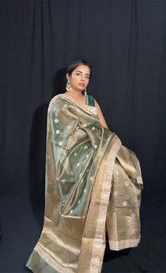 NOTE:All sarees except Pink will be dispatched in 3-4 weeks. Pink is dispatched same day. Bringing you the finest collection of Banarasi Tissue Silk Sarees with designer gotta Patti detailing. A Yet another stylish , elegant and timeless piece from our master weavers in Banaras. A Simple yet chic look which takes you from power brunch to date night. Adorn this effortless tissue silk saree in gold zari with designer gotta Patti details. Just gorgeous to the core and timeless . Luxurious fabric wi Elegant Traditional Wear With Gota Work For Diwali, Festive Celebration Pre-draped Saree With Gota Work, Pre-draped Saree With Dupatta For Diwali Celebration, Festive Chanderi Pre-draped Saree For Celebration, Festive Pista Green Chanderi Pre-draped Saree, Festive Celebration Katan Silk Pre-draped Saree, Elegant Chanderi Salwar Kameez With Cutdana, Festive Katan Silk Pre-draped Saree With Dupatta, Tussar Silk Pre-draped Saree For Diwali Celebration