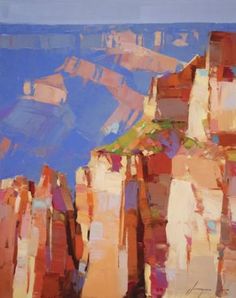 an oil painting of the grand canyon