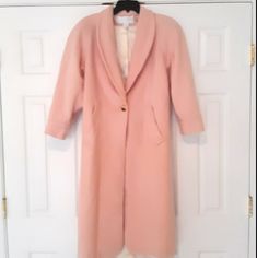 Soft Pink Color 80% Wool 20% Nylon 100% Satin Lining Calf Length Single Button Side Pockets Single Breasted Collar Soft Pink Color, Long Wool Coat, The Limited, Wool Coat, Single Breasted, Soft Pink, Pink Color, Trench Coat, Jackets & Coats