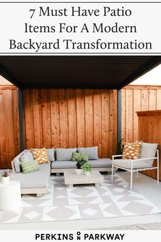 Discover how to elevate your patio with my latest outdoor space makeover blog post featuring seven must have patio items for a modern patio makeover. From my favorite patio pergola design to outdoor sectional ideas that will transform your patio into a modern patio oasis, these will help you create the modern backyard patio of your dreams. Click the link to read more today!