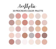 the color palette for aesthetic is shown in shades of pink, brown and beiges