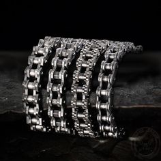 This men's stainless steel bracelet is one for the man looking to break the mold when choosing unique and striking accessories.👊Buy 2 Get 1 Free #motorcycle,#mensfashion,#bracelet,#fashionstyle,#muscle,#fashionstyle,#art,#gift,#gothic,#gthic Silver Stainless Steel Biker Jewelry, Biker Style Stainless Steel Jewelry For Biker Events, Biker Style Chain Jewelry For Biker Events, Silver Biker Bracelets For Gift, Silver Biker Style Bracelets As Gifts, Motorcycle Chain Bracelet, Biker Bracelet, Stainless Steel Bracelet Men, Motorcycle Chain