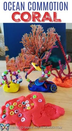 an ocean themed coral craft for kids to make