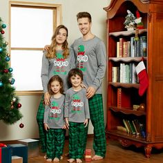 PatPat Christmas Family Matching Squad Top and Plaid Pants Pajamas Sets (Flame Resistant) (KidsWomenMen) is a PatPat Christmas hot-selling baby men and women Christmas letter printed pajamas. *Mommy and Me Christmas Family Matching *The whole outfit is made of 96% Polyester, 4% Spandex. The fabric is soft and comfortable and will not cause any damage to the skin, so that children can wear it at ease and family members can feel more at ease. *The blouse is a gray print design, and there is a Chri Toddler Christmas Pajamas, Christmas Pajamas Family, Pj Outfit, Family Matching Pajamas, Christmas Pjs Family, Matching Family Christmas Pajamas, Cotton Pajama Pants, Family Pajama Sets, Matching Christmas Pajamas