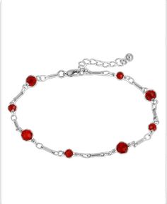 Casual Red Beaded Chain Jewelry, Elegant Red Anklets For Gift, Red Metal Chain Bracelet, Adjustable Red Anklets For Party, Casual Red Metal Jewelry, Anklets Online, Beaded Ankle Bracelets, Beaded Ankle, 1928 Jewelry