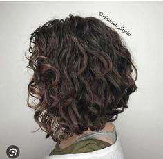 Chocolate Highlights, Blonde Balayage Bob, Black Bob, Short Curly Bob, Naturally Curly Bob, Haircuts For Curly Hair, Penteado Cabelo Curto