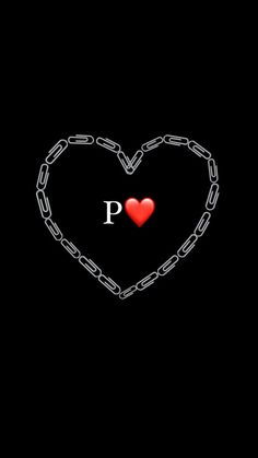 a heart with chains and the word p on it