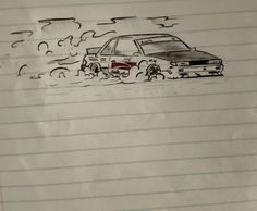 drift car Super Car Sketch, Drift Cars Drawing, Race Car Doodle, Fast Car Drawing, Car Drift Drawing, Drifting Car Drawing, Mini Car Drawing, Car Drifting Drawing, Road Drawing Simple