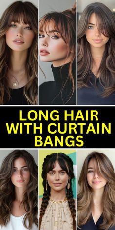 #BEAUTY, #RELATIONSHIPS #Fashion #Animals #Outfits #Winter Outfits #Animals Wedding Guest Long Hair, Hairstyle For A Wedding Guest, Hairstyle For Formal, Long Hair With Curtain Bangs, Elegant Long Hair, Long Hair With Bangs And Layers, Hush Cut, Layered Thick Hair, Guest Hairstyles