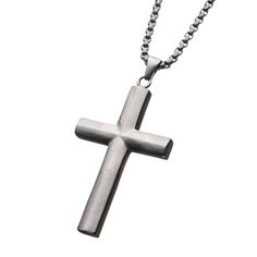 Carry your faith with you when you're wearing this classic stainless steel cross necklace. Carry your faith with you when you're wearing this classic stainless steel cross necklace. Click on this JEWELRY & WATCHES GUIDE to learn about fit, styles, materials and more! PENDANT DETAILS Chain length: 24 in. Chain type: Venetian box Clasp: lobster-claw Metal: stainless steel Finish: polished Packaging: boxed Size: 24". Color: Silver. Gender: male. Age Group: adult. Stainless Steel Cross Pendant Necklace For Faith, Minimalist Stainless Steel Cross Pendant Necklace, Stainless Steel Cross Pendant, Steel Cross, Bracelets And Necklaces, Pendant With Chain, Necklace Size, Cross Pendant Necklace, Jewelry Packaging