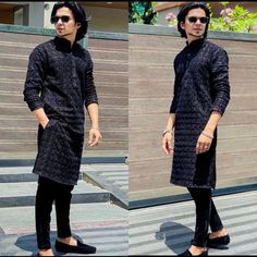 A wedding special velvet kurta with pant is a popular Indian ethnic outfit for men that is suitable for formal occasions such as weddings. The kurta is a traditional Indian shirt that is usually worn with a pair of matching pants or churidar, which are tapered pants that gather at the ankles. A velvet kurta is a variant of the traditional kurta that is made from soft, luxurious velvet fabric. The velvet kurta is usually designed with intricate embroidery or embellishments, which add to its forma Traditional Kurta, Velvet Kurta, Wedding Kurta, Wedding Kurta For Men, Outfit For Men, Designer Kurtis, Ethnic Outfits, Kurta With Pants, Intricate Embroidery