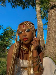 Black Fairies, Black Fairy Aesthetic, Hippie Aesthetic, Black Barbie, Pretty Makeup, Cute Makeup, Black Girls Hairstyles