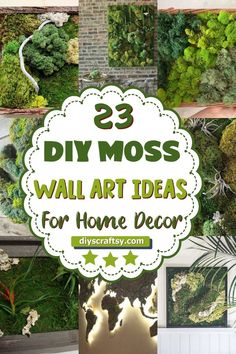 DIY Moss Wall Art Ideas Moss Artwork Wall Art, Moss Pictures Wall Art, Diy Moss Wall Art, Moss Board, Diy Moss Wall, Art Ideas For Home, Living Wall Diy, Plant Wall Diy