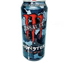 a can of monster energy drink with the word missauit on it's side