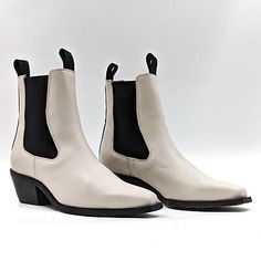 AllSaints Women Vally White Leather Western Chelsea Ankle Boots Size 8  | eBay Chelsea Ankle Boots, Toe Designs, Shoe Store, All Saints, Boot Shoes Women, White Leather, Chelsea, Leather Upper, Shoe Boots