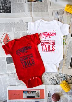 Louisiana Baby Boys Cajun Crawfish Onesie/Infant Bodysuit Casual Red Cotton Bodysuit, Red Short Sleeve Cotton Bodysuit, Red Cotton Short Sleeve Bodysuit, Red Fitted Cotton Bodysuit, Red Fitted Casual Onesie, Shrimp Boil Party, Noah James, Low Country Boil Party, Crawfish Party