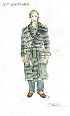 a drawing of a man in a trench coat