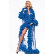 Glamour Robe - Walmart.com - Walmart.com Tulle Bustle Skirt, Sheer Robe, Burlesque Costume, Adventurous Women, Blue Feather, Womens Robes, Women's Costumes, Hollywood Glamour, Lingerie Fashion