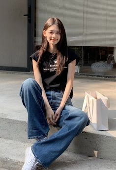 160 Cm Height Woman Outfit, Ulzzang Fashion Street Styles, Kdrama Outfits Women Casual, Ulzzang Fashion Casual, Clothes Korean Style, Casual College Outfits