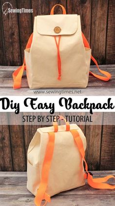 the diy easy backpack with orange straps