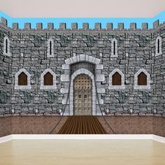 an image of a castle wall mural