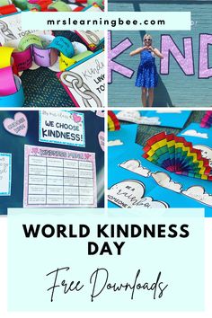 a collage of pictures with the words world kindness day and free printables