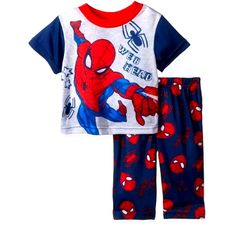 Spiderman Baby Boys 2-Piece Pajama Set, Navy Web,18m. Condition Is New With Tags. 100% Polyester,Pull On Closure,Machine Wash,Short Sleeve Top,Long Pants,Comfy For Great Sleep, Cotton Sleepwear With Character Print In Multicolor, Red Cartoon Print Cotton Sleepwear, Cotton Sets With Character Print For Pajama Party, Red Cotton Sleepwear With Cartoon Print, Cotton Sleepwear Sets With Character Print, Cotton Sleep Sets With Character Print, Cotton Sleepover Sets With Character Print, Red Cotton Sets With Character Print, Multicolor Character Print Sets For Pajama Party