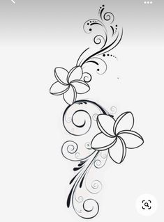 a black and white flower tattoo design