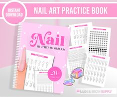 Nail Art Practice Book, Acrylic Ratio Practice Sheet, Acrylic Application Practice Sheet, Nail Practice Template, Nail Forms, Nail Services Take your Nail design Skills to the next level. Practice makes perfect! Teach yourself or use it to teach students 20 + blank nail canvas and shapes including: stiletto, coffin, almond, oval, square oval, square, ballerina, tapered, and lipstick. This also includes short and long nail variations. ---------------------📥DOWNLOAD ONLY!! NO ❌ PHYSICAL PRODUCT-- Printable Nail Art Practice Sheet, Printable Nail Art, Nail Art Practice, Acrylic Application, Nail Practice, Instant Nails, Nail Courses, Nail Services, Pink Envelopes