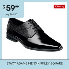 The Stacy Adams Kirkley Plain Toe Oxford has a clean, elegant design that is complimented by eye-catching textured leather along the collar and a modern silhouette. The simple style gives this shoe a unique versatility so that it can be worn to the office and after hours.Features: Cushioned, ComfortClosure Type: Lace-UpShoe Heel Height: 1 1/4 InchesUpper/Outer Base Material: 54% Full Grain Leather, 46% PolyuretheneShoe Lining Material: LeatherSole Material Content: 100% Thermoplastic-RubberToe … Formal Synthetic Oxfords With Pointed Toe, Formal Synthetic Dress Shoes With Pointed Toe, Formal Synthetic Leather Shoes With Almond Toe, Elegant Synthetic Leather Shoes For Formal Occasions, Elegant Formal Synthetic Dress Shoes, Formal Synthetic Oxfords With Leather Sole, Elegant Synthetic Oxfords With Almond Toe, Elegant Synthetic Almond Toe Dress Shoes, Elegant Synthetic Semi-formal Dress Shoes