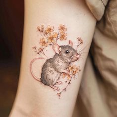 Rat Tattoo Sketch Set Floral Bear Tattoo, Cute Mouse Tattoo, Mice Tattoo, Mouse Tattoo Design, Rat Tattoo Design, Rat Sketch, Tattoo For My Son, Mouse Tattoo, Rat Tattoo