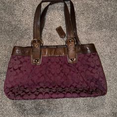 Dark Purple Coach Purse. Genuine. I Bought This A Few Years Ago From The Coach Store And Loved It. I Have Become A Backpack Girl And Figured That It’s Been In The Closet For Two Years. I’d Be Happy To Answer Any Questions. Purple Coach, Coach Store, Purple Bag, In The Closet, Coach Purse, The Closet, Girl Backpacks, Coach Purses, Dark Purple