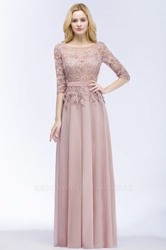 PAMELA | A-line Floor Length Half Sleeves Appliques Bridesmaid Dresses with Sash | www.babyonlinewholesale.com Prom Dresses Long Pink, Bridesmaid Dresses With Sleeves, Elegant Prom Dresses, Burgundy Prom Dress, Evening Dresses Short, Long Bridesmaid Dress, فستان سهرة