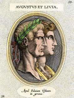 an illustration of two men with leaves on their head and the words avens et livia