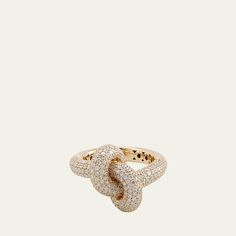 ENGELBERT ring 18-karat yellow gold G/VS diamond pavé Total diamond carat weight: 2.5 Imported Vs Diamond, Knot Ring, Diamond Carat, Bergdorf Goodman, Pave Diamonds, Solid Gold, Knot, Jewelry Rings, Tops Designs