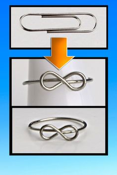 three pictures of different metal objects with an arrow in the middle and one on top