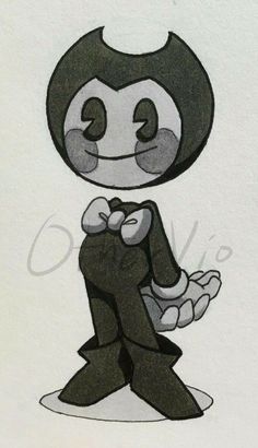 a drawing of a cartoon character holding something