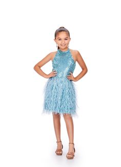 Ashley Lauren Kids 8196 Fully Beaded Halter Top With Feather A-Line Skirt Girls and Preteens Dress. Fun and sassy! This A-line, fully beaded cocktail dress features a halter neckline and feather details on the skirt. Halter Neckline A-Line Skirt Feather Details Fully Beaded Sizes: 10 Colors: Orchid Preteen Dress, Beaded Halter Top, Ashley Lauren, Halter Top Dresses, One Shoulder Jumpsuit, Beaded Cocktail Dress, Pink Ivory, Dress Halter, Designer Gowns