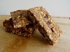 three granola bars stacked on top of each other