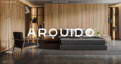 an image of a bedroom setting with the word aroudo in front of it