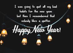 a string of light bulbs with the words happy new year