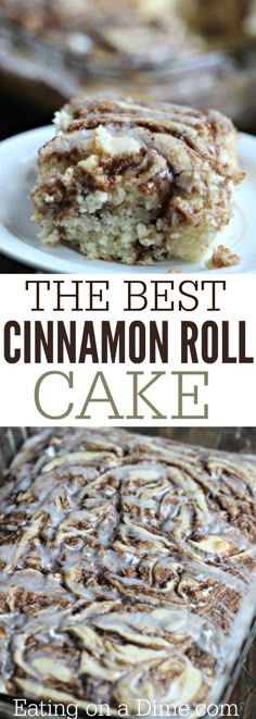 the best cinnamon roll cake recipe is made with only three ingredients and it's so good