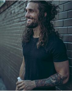 Long Hair And Beard, Mens Ponytail Hairstyles, Man With Long Hair, Man Ponytail, Long Hair Beard, Frankie Sandford, Man Bun, Hairstyle Look