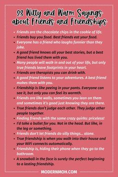 a pink poster with the words, 22 nivy and nav sayings about friends and