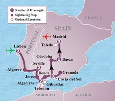 a map of spain showing the major cities