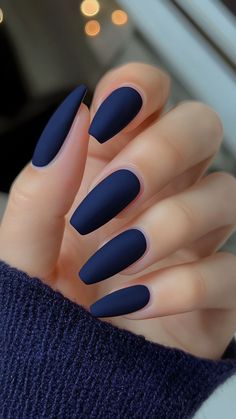 Transition Nails, Nails Shorties, Shorties Nails, Nails September, Blue Matte Nails, Navy Nails, Nails Elegant, September Nails, October Nails