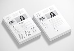 two resume templates on top of each other, one with a black and white photo