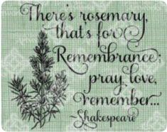 there's rosemary that is for remembrance, pray love, remember shakespeare quote cross stitch pattern